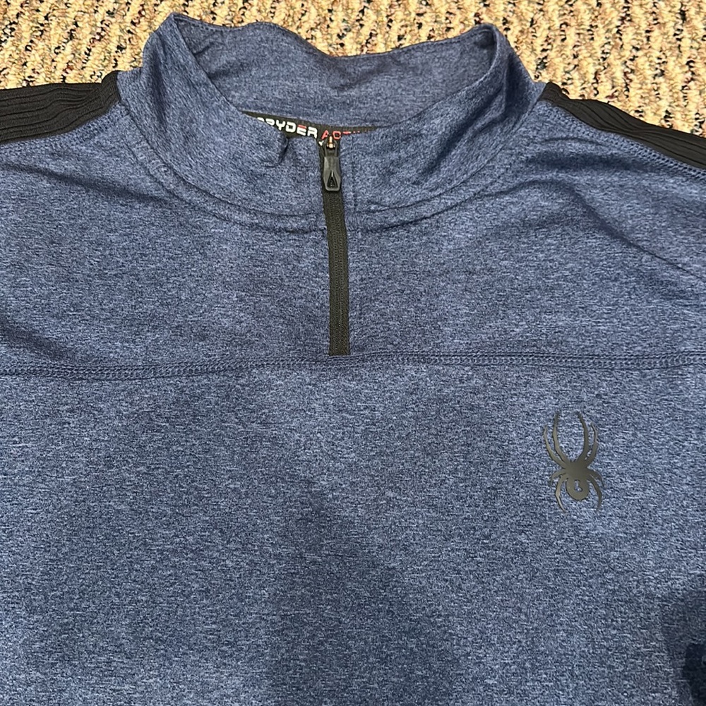 NWOT SPYDER active blue quarter zip sweatshirt - Picture 3 of 5